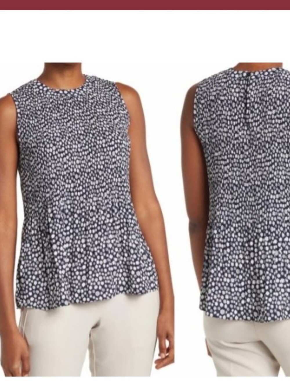 Adrianna Papell Navy Floral Tunic Top XL